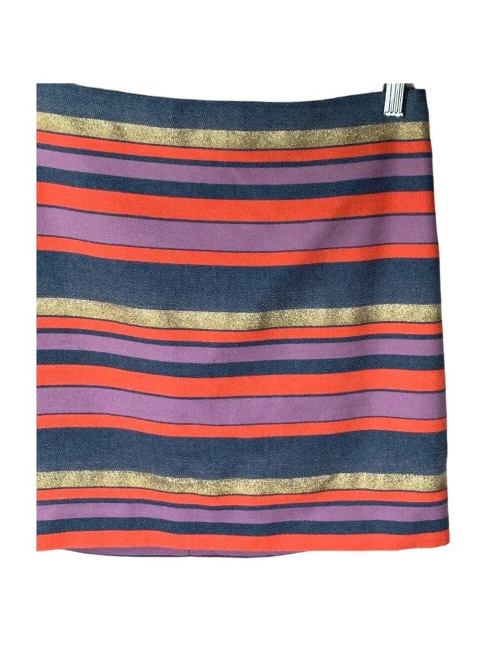 J Crew Metallic Striped Mini Skirt Womens 2 Multicolor Holiday Party